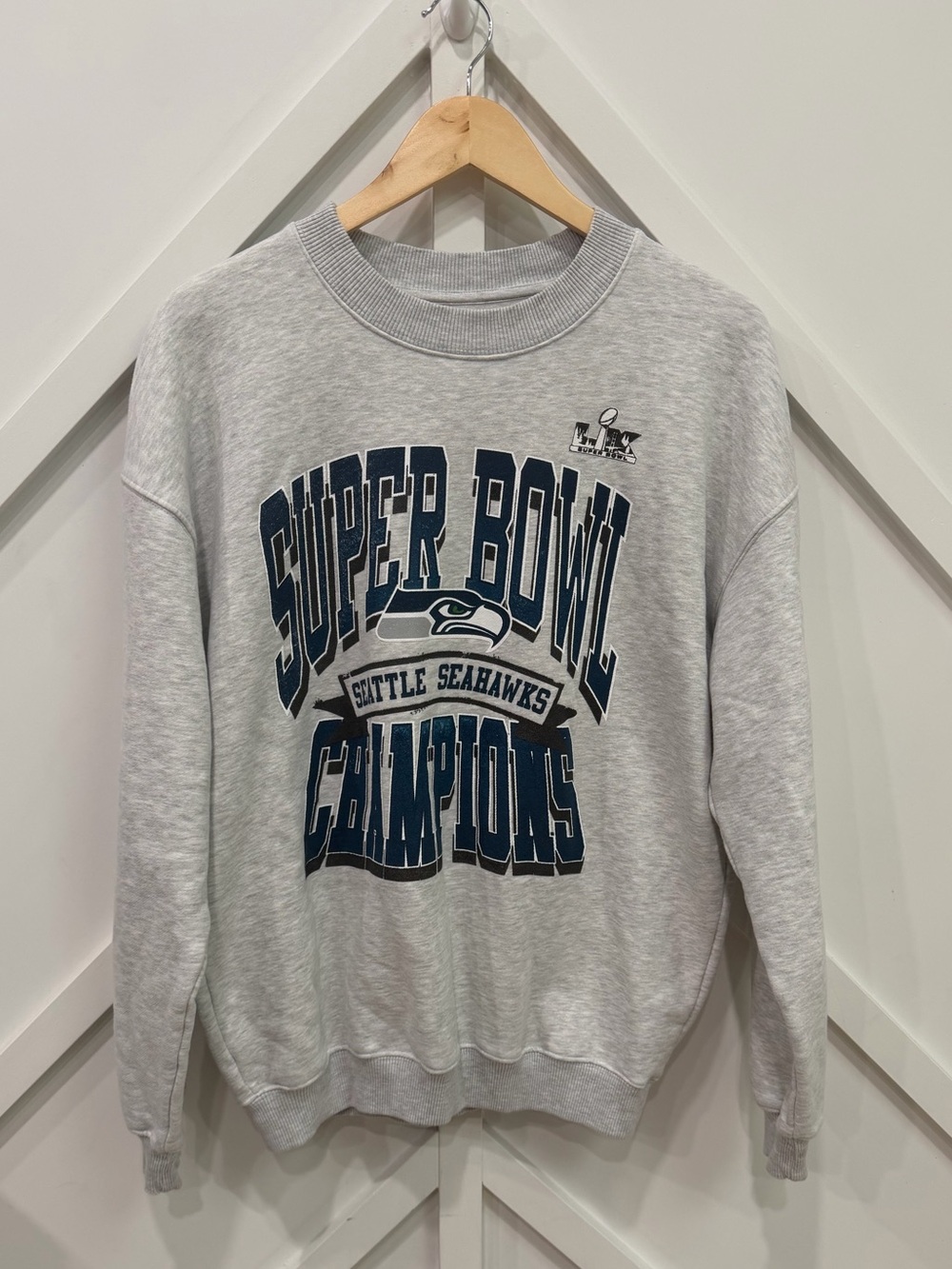 Seattle Seahawks Gray Super Bowl Champions Crewneck Sweatshirt